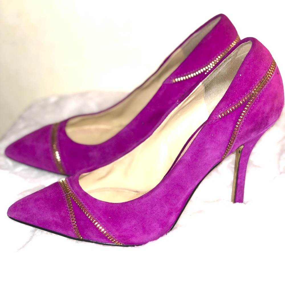 Enzo Angiolini Hot Pink & Gold Detail Heels